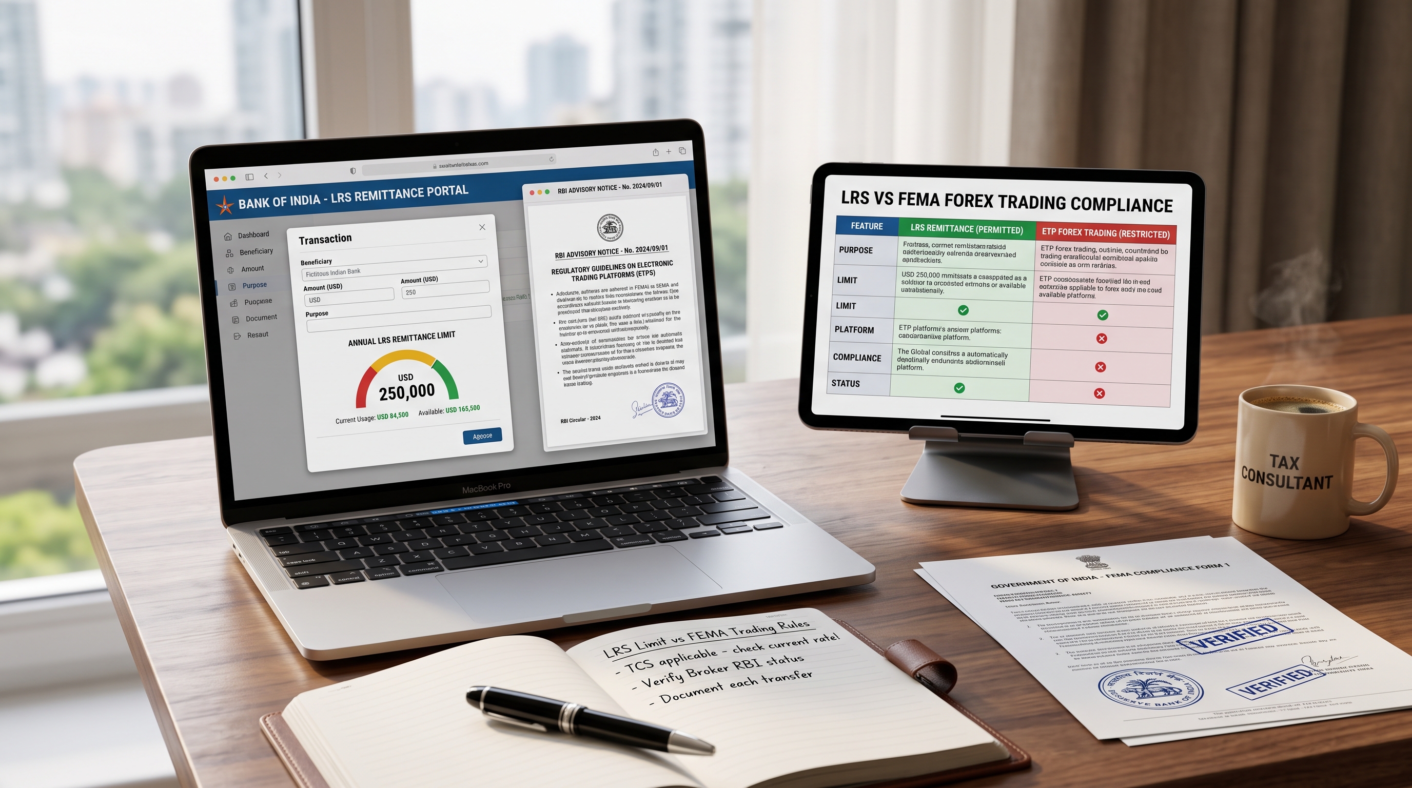 Balance scale illustration representing LRS rules for forex trading
