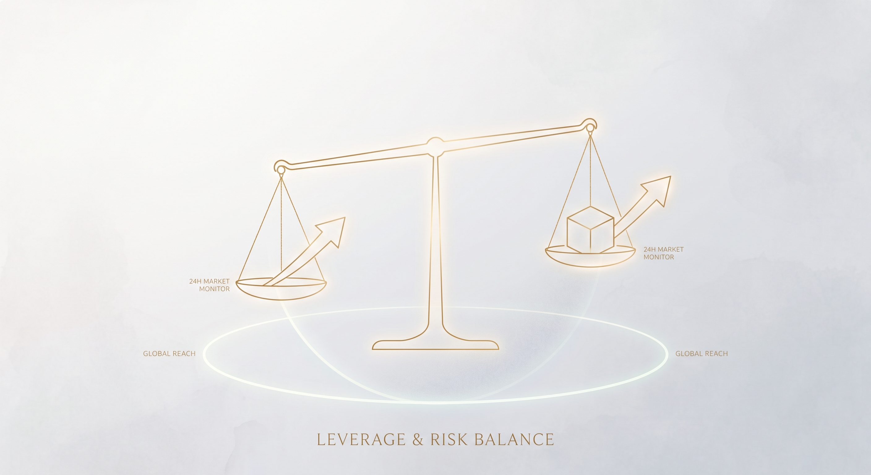 Balance scale illustration representing pips, lots and leverage in forex trading